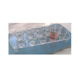 Plastic 10 Hole Tray with 10 Plastic Cups (27 cm x 9 cm) 